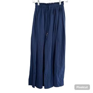 ME 2 Magic Palazzo Wide Leg‎ Pants Flowy Drawstring Waist Casual Comfy Blue S